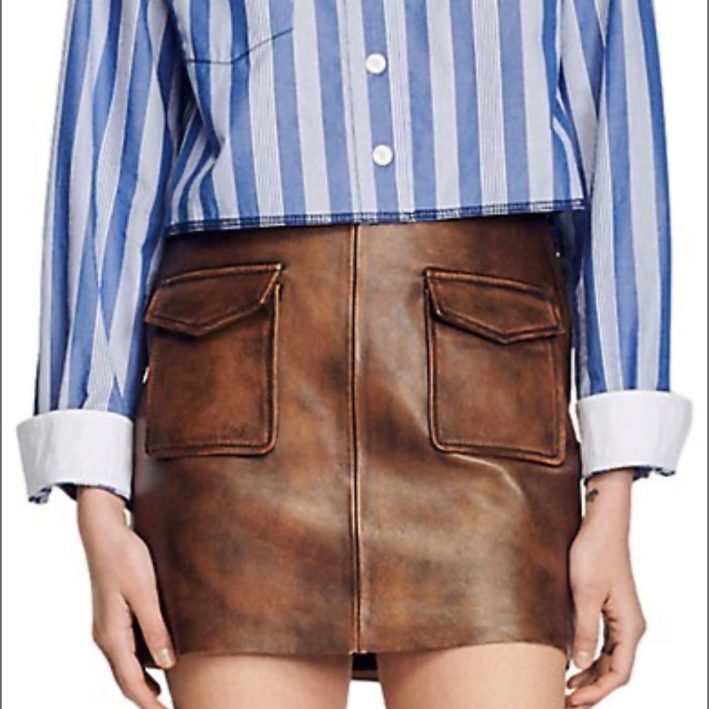 Sandro Leather Mini Skirt NWT